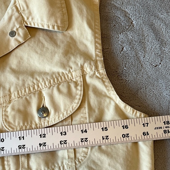 Vintage 80’s Banana Republic 100% Cotton Vest Pale Yellow Size Small Cowgirl - Picture 10 of 11